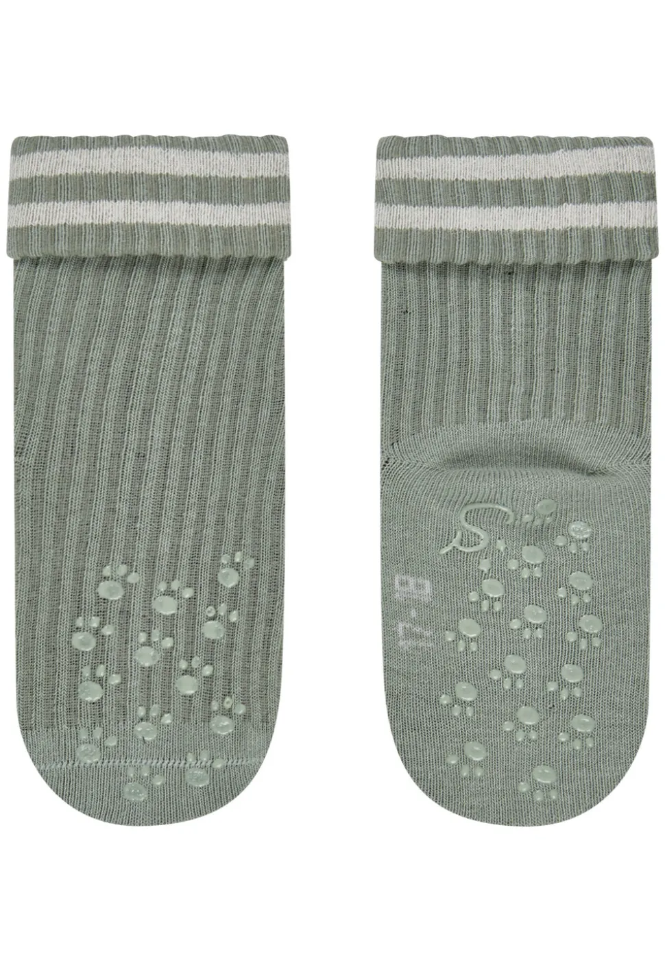ABS Krabbelsocken 2er Pack Rippe 2-farbig