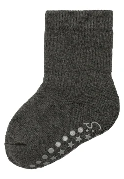 ABS-Socken Wolle uni mit Innenfrottee