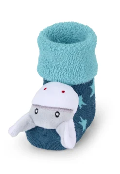 Baby-Rasselsocken aus Vollplüsch; Motiv Esel