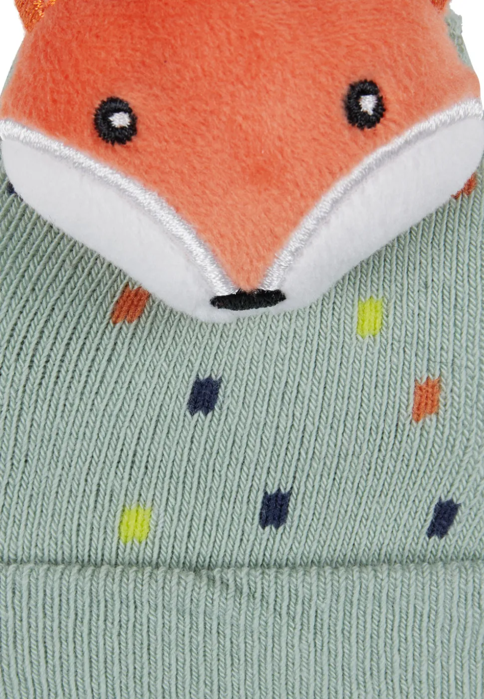 Baby-Rasselsocken Fuchs – mit Print & Innenfrottee