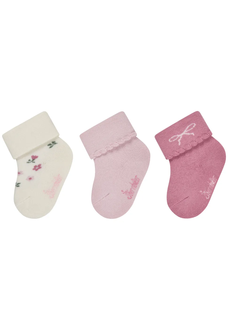 Baby Socken 3er Pack Blumen Schleife