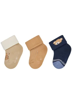 Baby Socken 3er Pack Bär Rippe