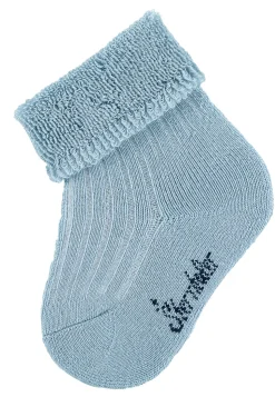 Baby Socken uni mit Umschlag & Innenfrottee