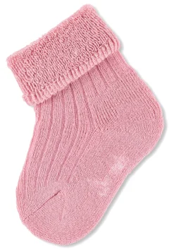 Baby Socken uni mit Umschlag & Innenfrottee