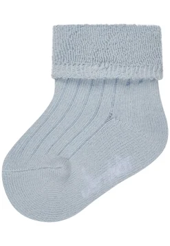 Baby Socken uni mit Umschlag & Innenfrottee
