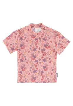 Badeshirt Koralle kurzarm UV 50+ mit Reißverschluss