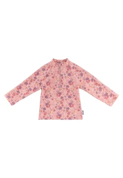 Badeshirt Koralle langarm UV 50+, Reißverschluss