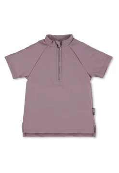 Badeshirt kurzarm uni mit Reißverschluss UV 50+