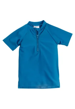 Badeshirt kurzarm uni mit Reißverschluss UV 50+