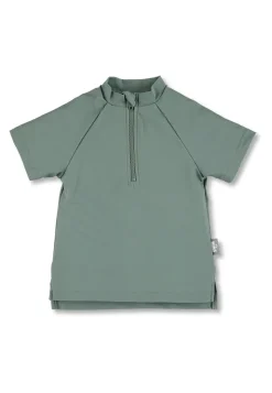 Badeshirt kurzarm uni mit Reißverschluss UV 50+