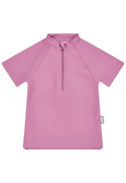 Badeshirt kurzarm uni mit Reißverschluss UV 50+