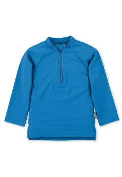 Badeshirt langarm uni mit Reißverschluss UV 50+