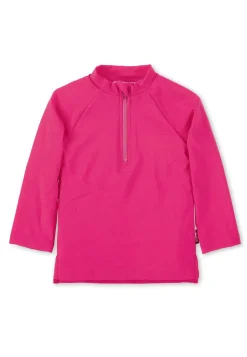Badeshirt langarm uni mit Reißverschluss UV 50+