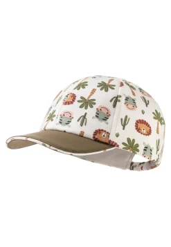 Baseballcap bedruckt mit Safari-Tieren in ecru