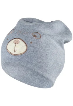 Beanie Double Face mit Bär Stickerei