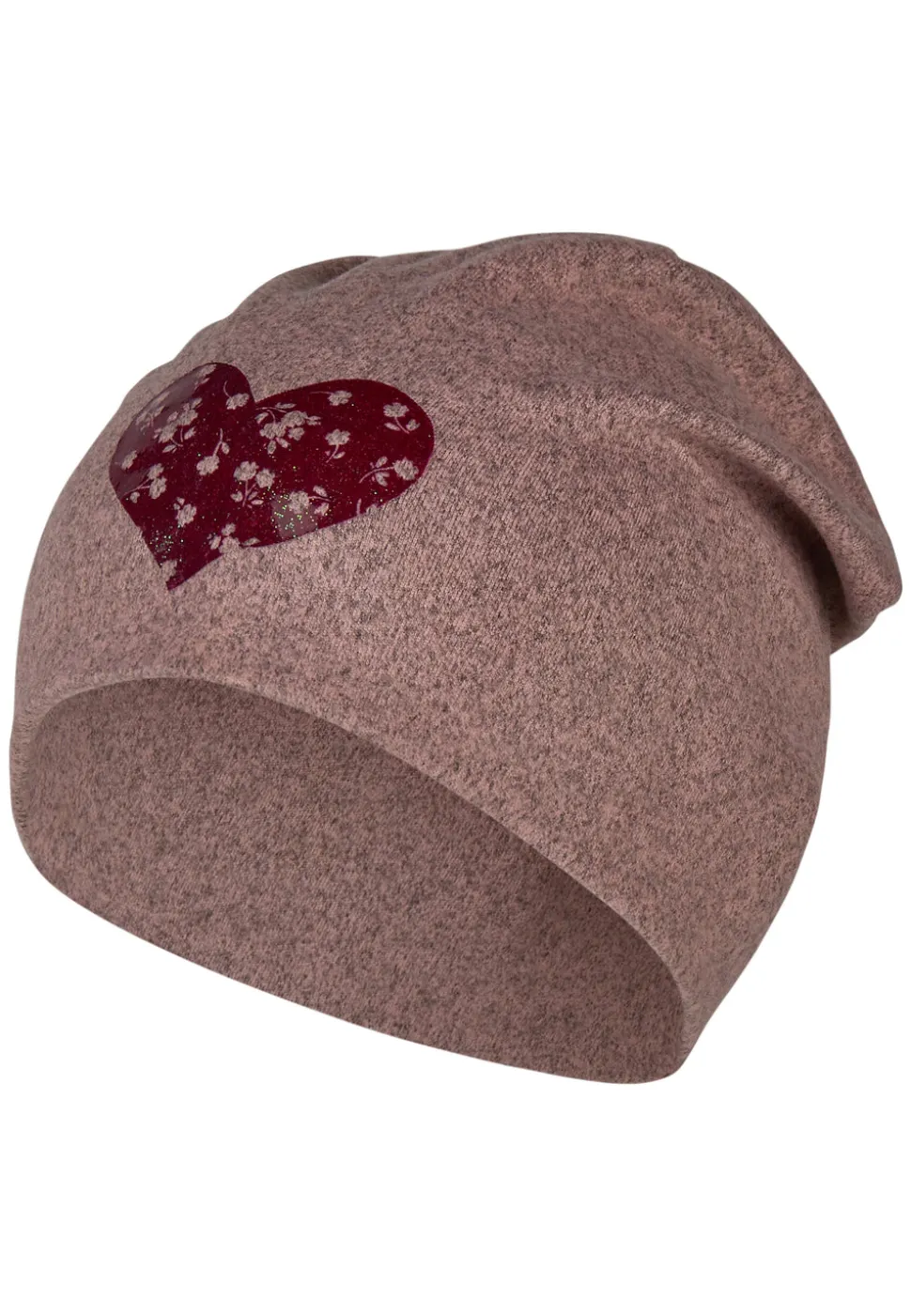 Beanie Herz mit Blumen Melange