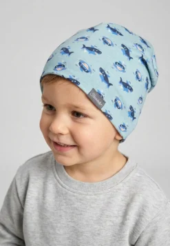 Beanie mit Haien zwei Tragevarianten