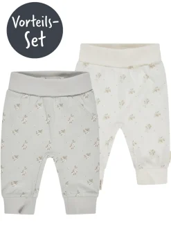 2er-Pack Babyhose Blumen mit Mitwachsbündchen