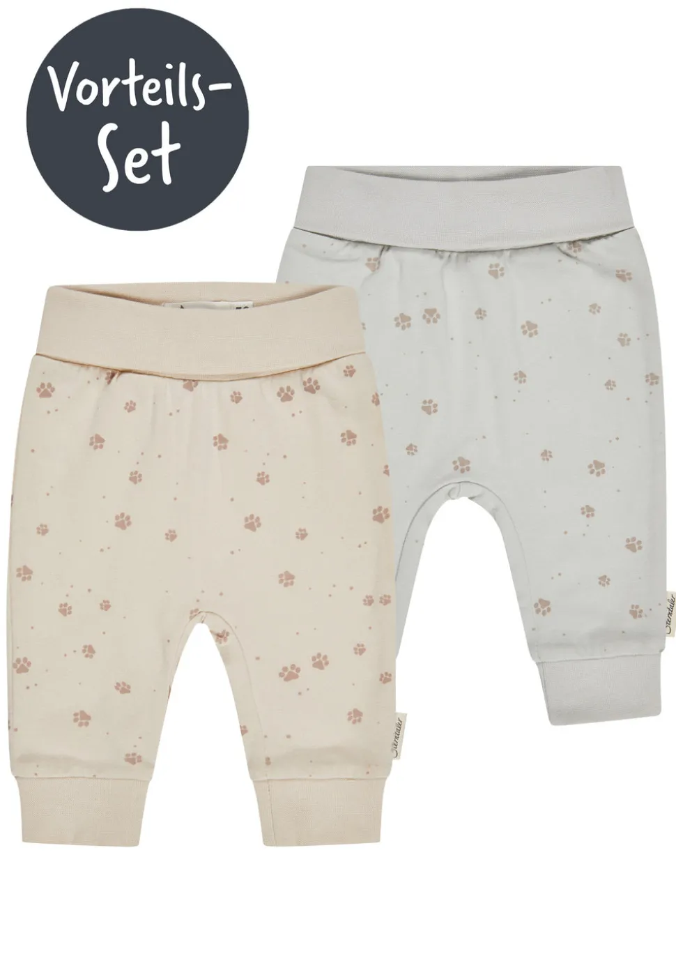 2er-Pack Babyhose Pfoten mit Mitwachsbündchen