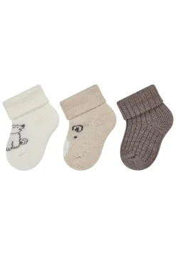 Erstlingssocken 3er-Pack Bär (Wolle)