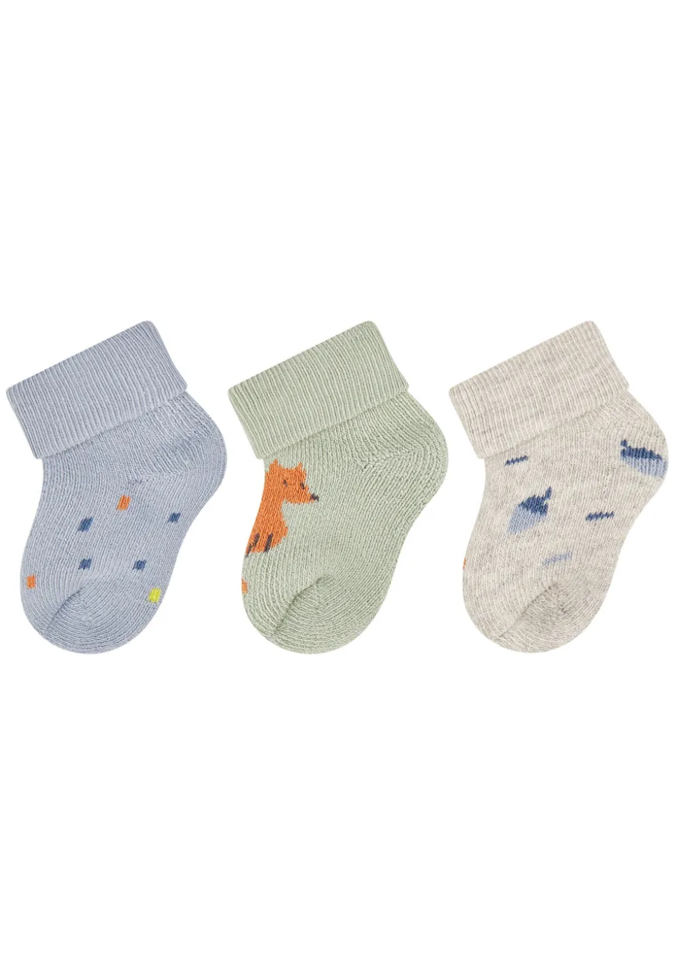 Erstlingssocken 3er-Pack Fuchs & Konfetti