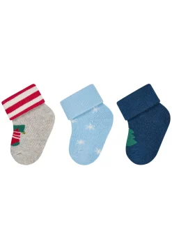 Erstlingssocken 3er Pack Nikolaus Tannenbaum