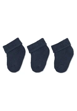 Erstlingssocken 3er-Pack uni mit Vollplüsch
