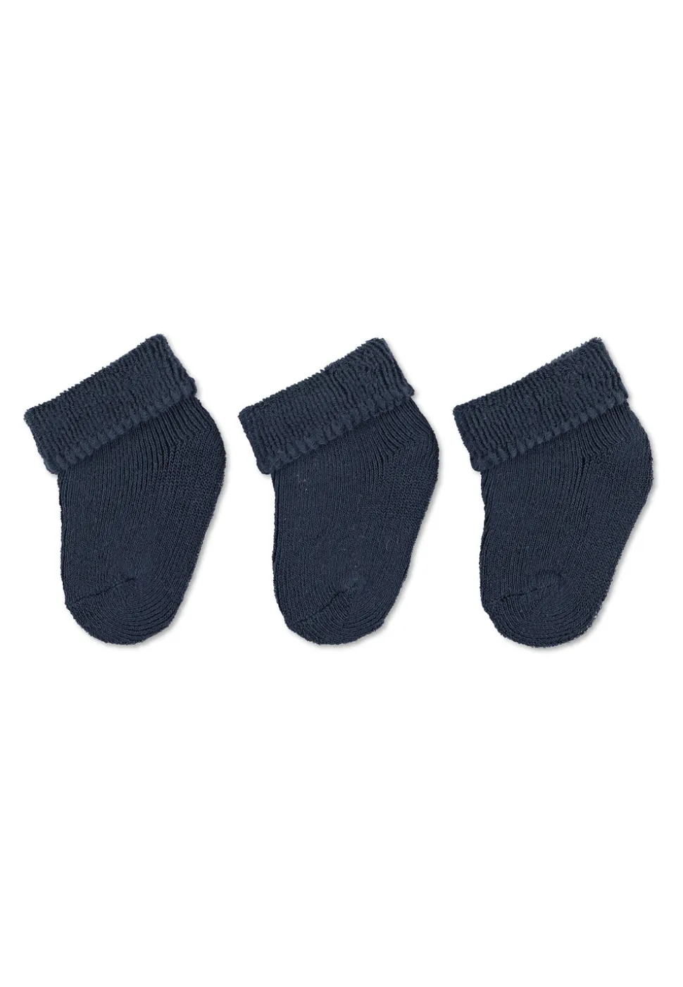 Erstlingssocken 3er-Pack uni mit Vollplüsch