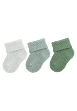 Erstlingssocken 3er-Pack uni mit Innenfrottee