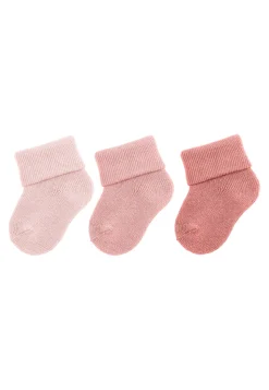 Erstlingssocken 3er-Pack uni mit Innenfrottee