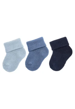Erstlingssocken 3er-Pack uni mit Innenfrottee