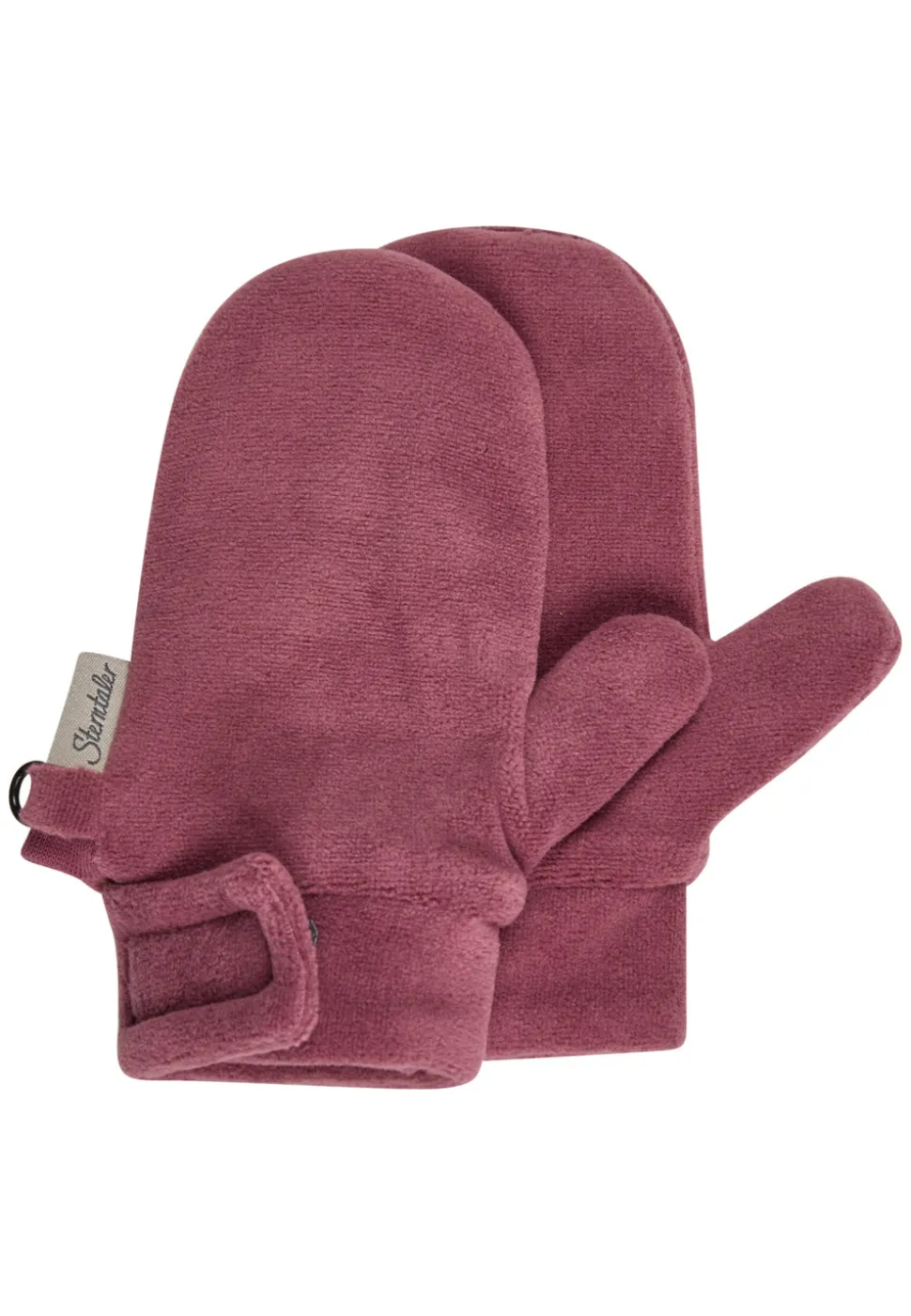Fäustlinge mit Daumen aus Microfleece mit Klett