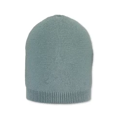 GOTS Strickmütze mit Stirnmotiv Stern in 3 Farben