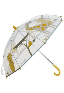 Kinder Regenschirm Safari transparent mit Löwe und Giraffe