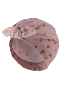 Knotenmütze Herzen mit UV Schutz aus Jersey