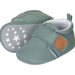 Krabbelschuhe Canvas uni mit Klett & Jerseyfutter