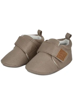 Krabbelschuhe Canvas uni mit Klett & Jerseyfutter
