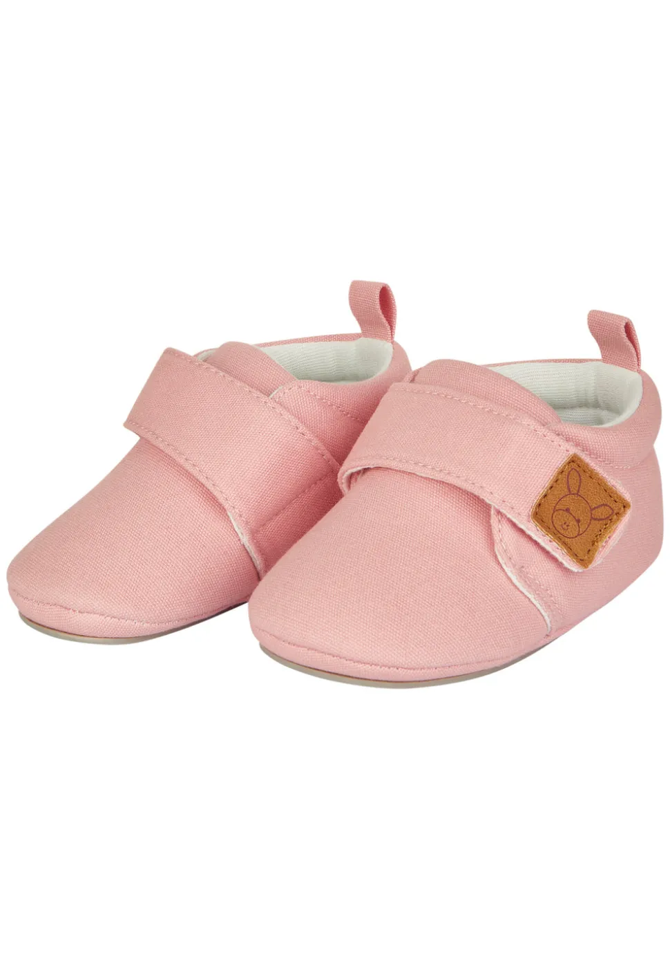 Krabbelschuhe Canvas uni mit Klett & Jerseyfutter