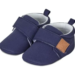 Krabbelschuhe Canvas uni mit Klett & Jerseyfutter