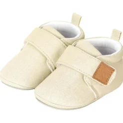 Krabbelschuhe Canvas uni mit Klett & Jerseyfutter