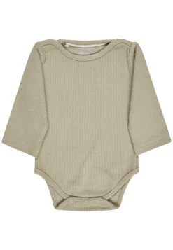 Langarm-Body aus Rippjersey uni