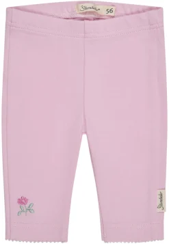 Leggings mit Blumenstickerei und Häkelkante