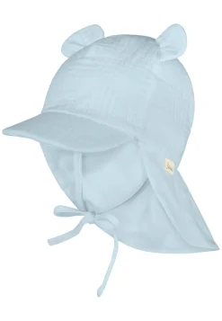 Musselin-Schirmmütze mit Nackenschutz und Ohren