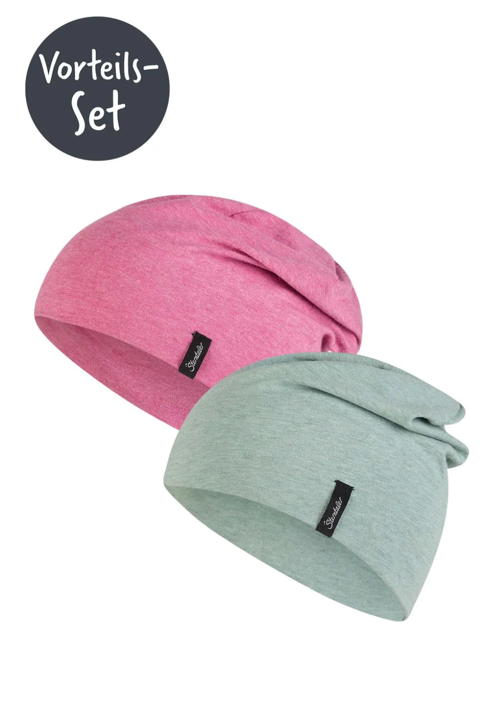 OCS Beanie Doppelpack Wendemütze Melange