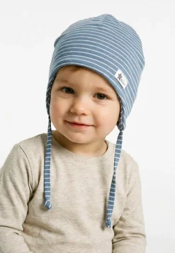 OCS Beanie gestreift mit Bindeband aus Bio-Baumwolle