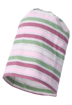 Slouch-Beanie aus Jersey melange mit Streifendruck