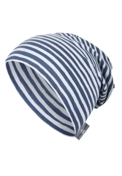 Slouch-Beanie aus Single Jersey mit Streifendruck