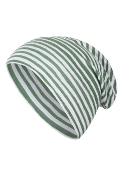 Slouch-Beanie aus Single Jersey mit Streifendruck