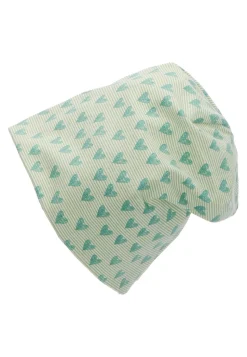 Slouch-Beanie mit Herzen – elastischer Bio-Jersey