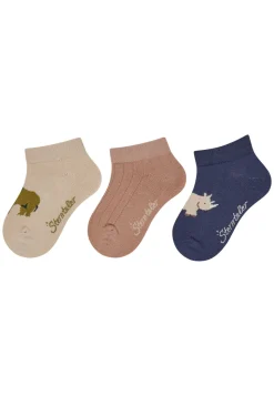 Sneaker Socken 3er Pack Elefant und Nashorn